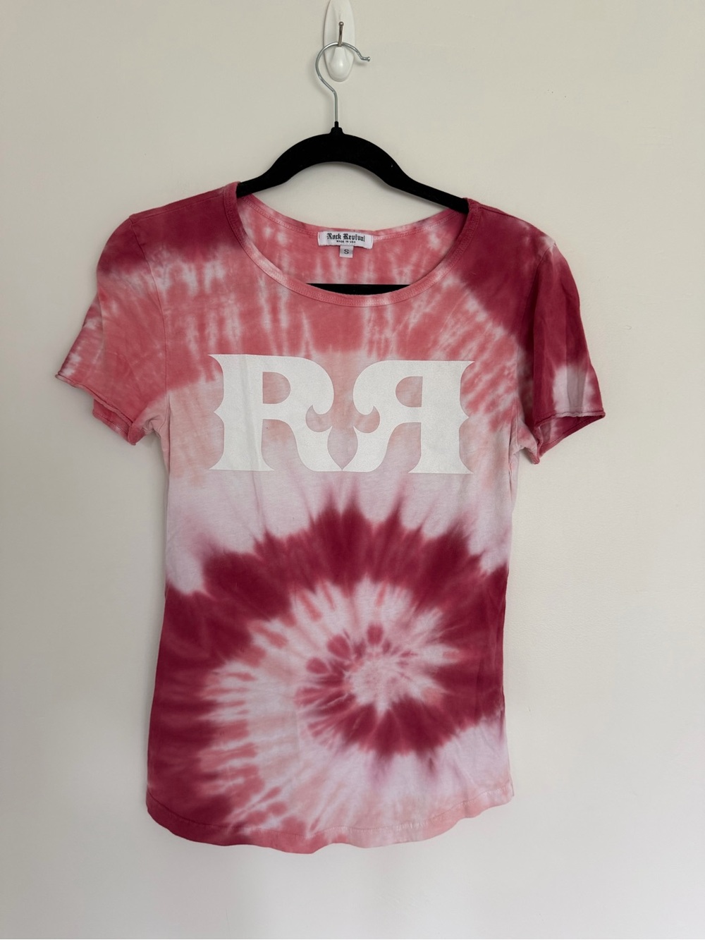 Rock Revival Pink Tie Dye Logo Graphic T-Shirt Size S